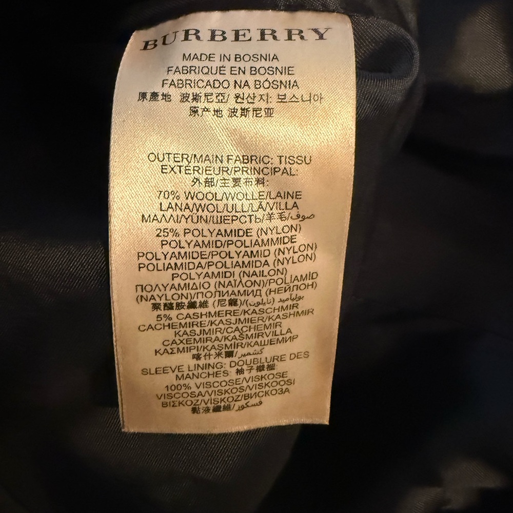 Burberry Britt Black Belted Wool Trench Coat - Picture 9 of 10
